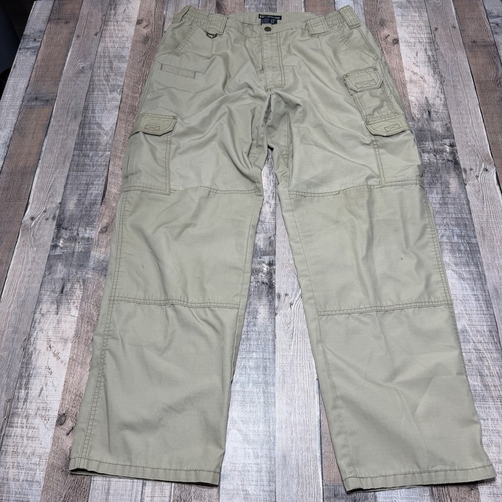 5.11 Tactical Pants Men 36x32 Khaki Cargo Ripstop Outdoors Hiking Workwear